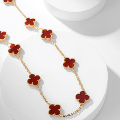 [GALE]CLOVER 10 MOTIFS CARNELIAN HALSKETTE