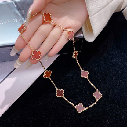 [GALE]CLOVER 10 MOTIFS CARNELIAN HALSKETTE