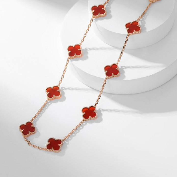 [GALE]CLOVER 10 MOTIFS CARNELIAN HALSKETTE