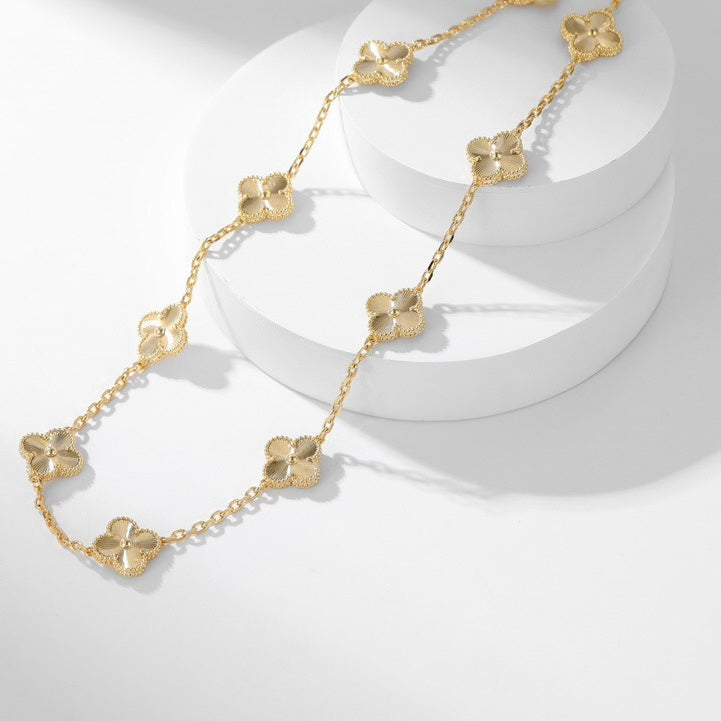 [GALE]CLOVER 10 MOTIFS LASER NECKLACE