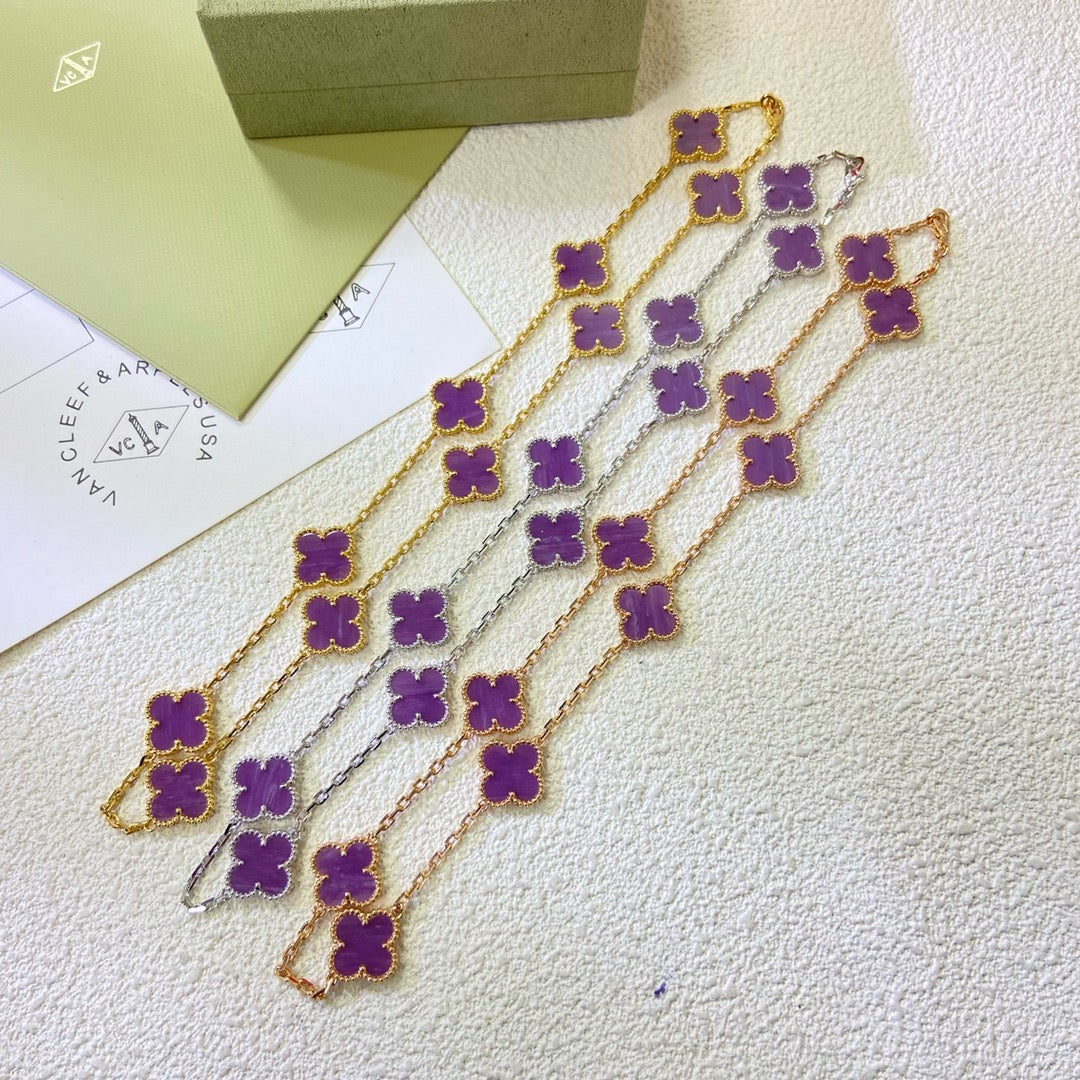 [GALE]CLOVER 10 MOTIFS LILA VIOLETT HALSKETTE
