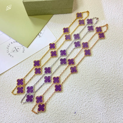 [GALE]CLOVER 10 MOTIFS LILA VIOLETT HALSKETTE
