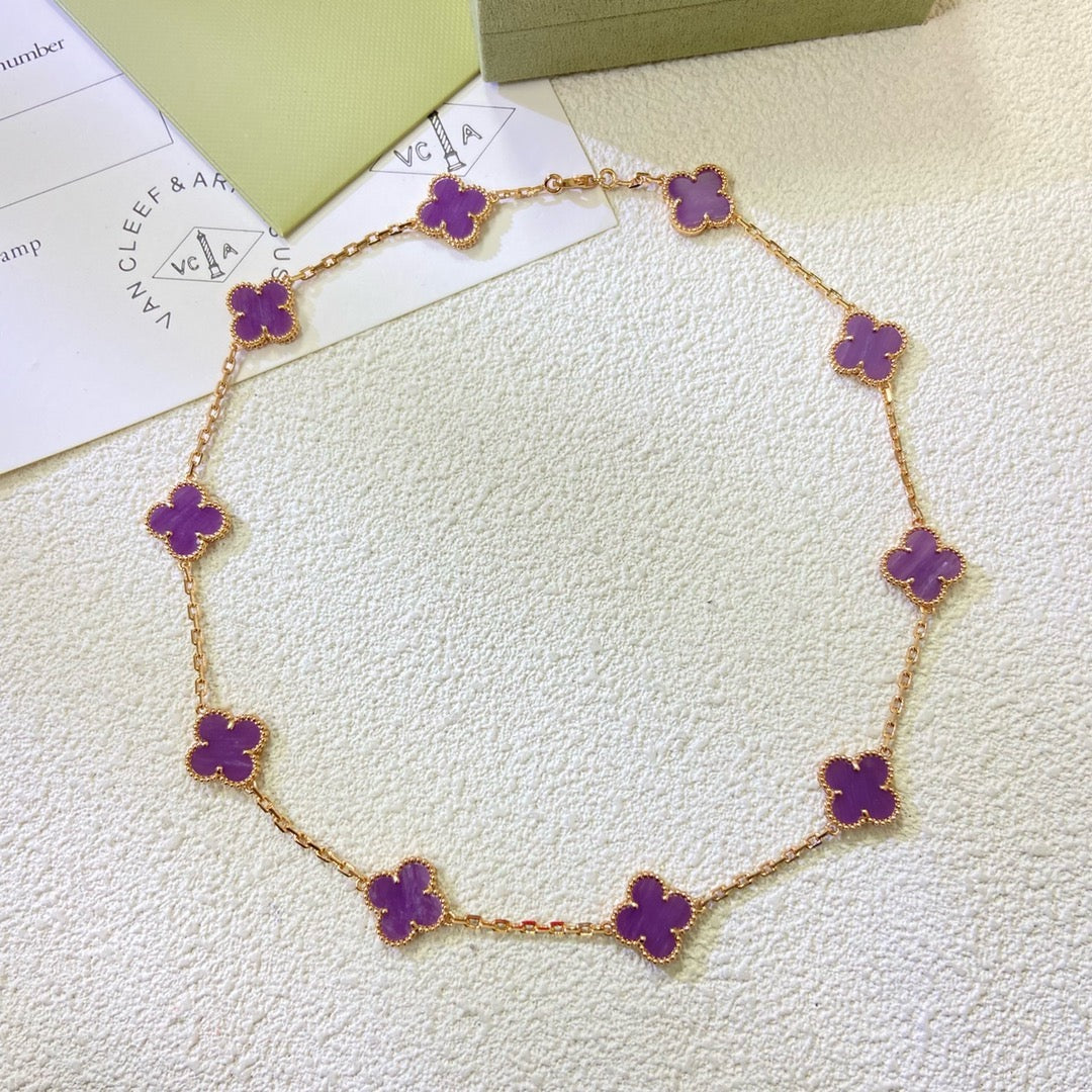 [GALE]CLOVER 10 MOTIFS LILA VIOLETT HALSKETTE
