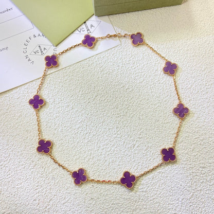 [GALE]CLOVER 10 MOTIFS LILA VIOLETT HALSKETTE