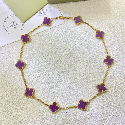 [GALE]CLOVER 10 MOTIFS LILA VIOLETT HALSKETTE