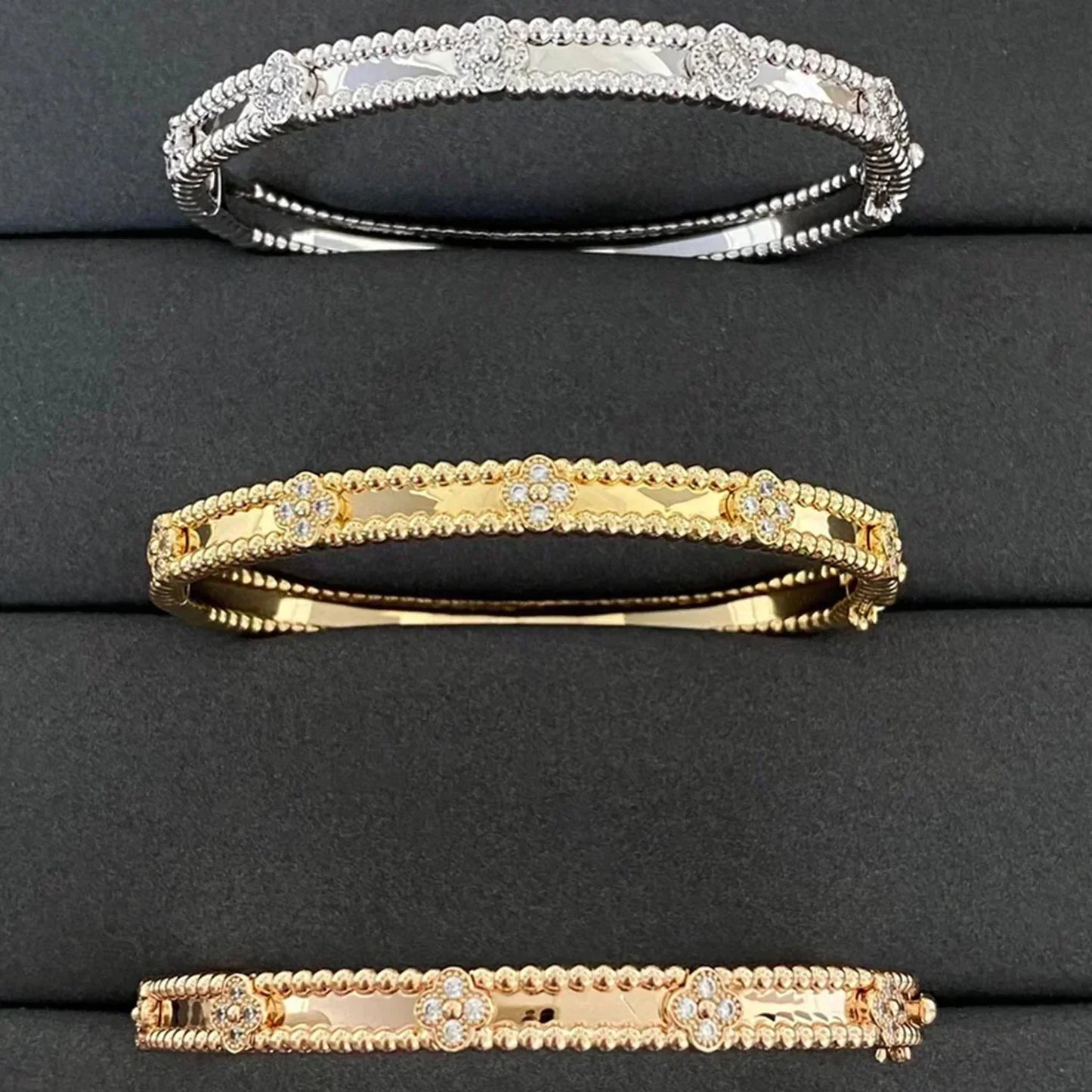[GALE]Clover Armband 4mm Diamanten