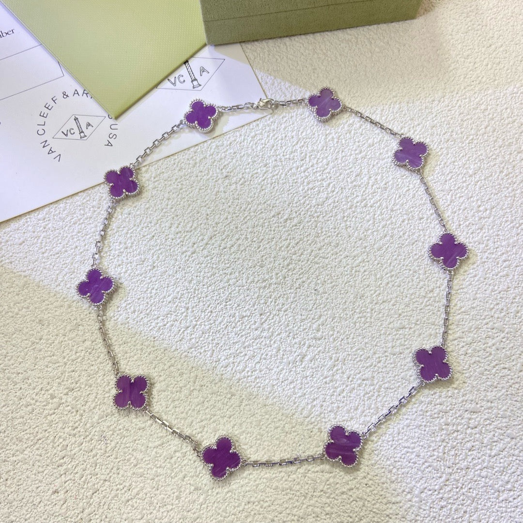 [GALE]CLOVER 10 MOTIFS LILA VIOLETT HALSKETTE