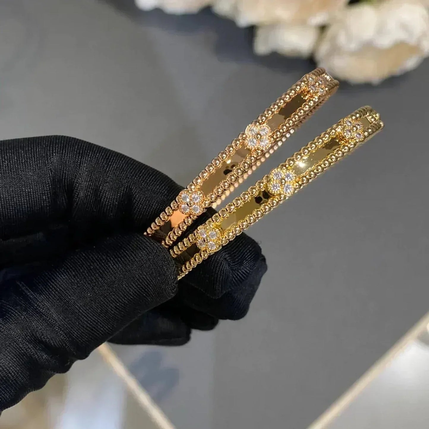 [GALE]Clover Armband 4mm Diamanten