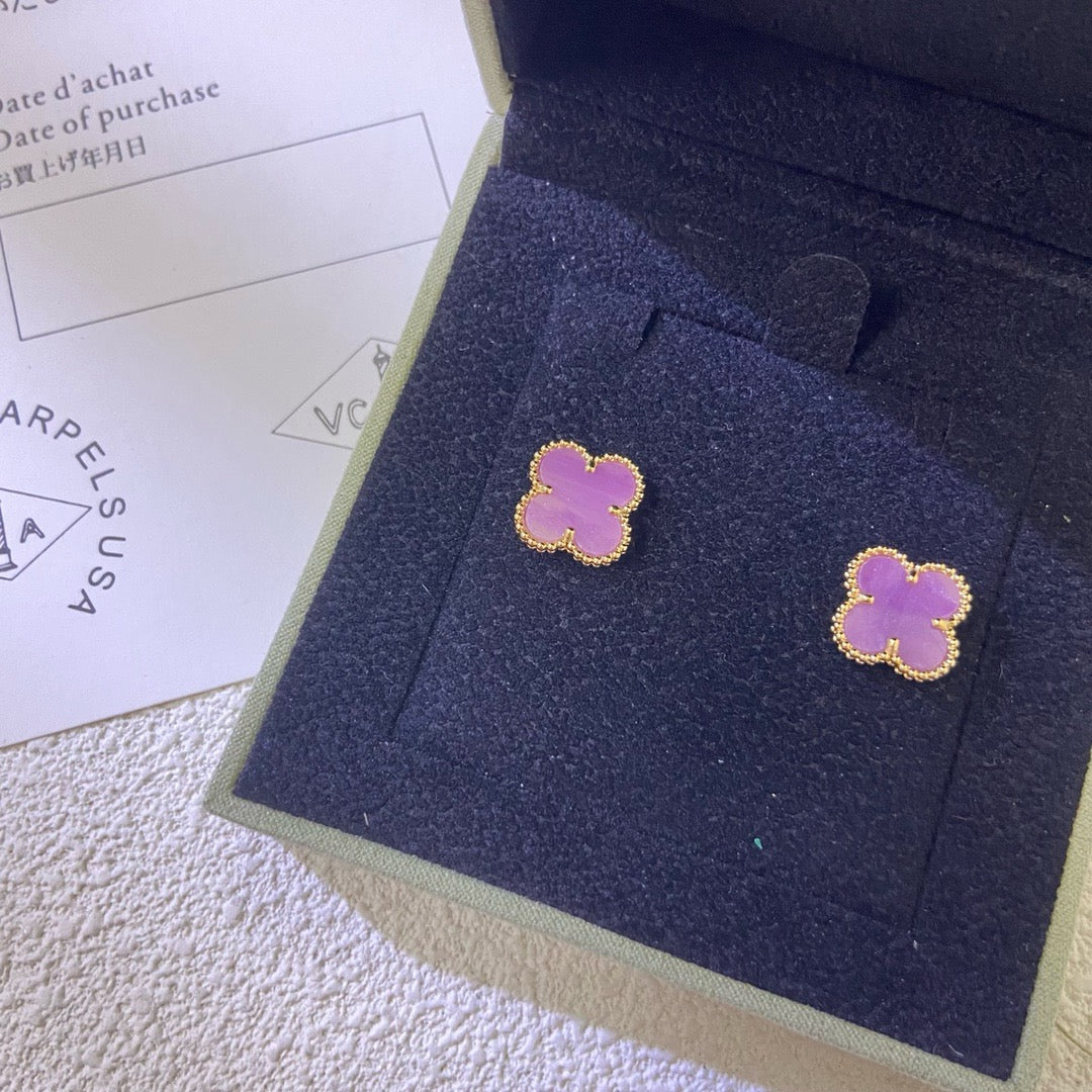 [GALE]CLOVER MINI 9,5MM LILA-VIOLETT-OHRRINGE