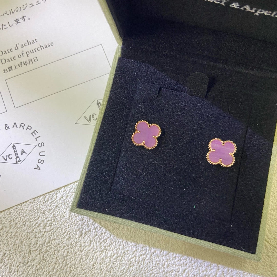 [GALE]CLOVER MINI 9,5MM LILA-VIOLETT-OHRRINGE