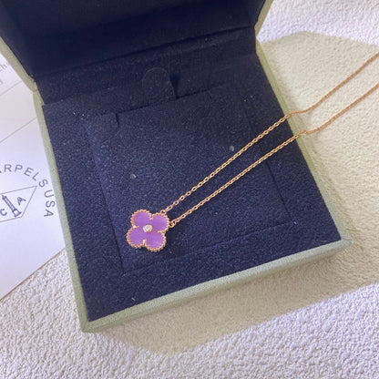 [GALE]CLOVER 15MM DIAMANT LILA VIOLETT-KETTE