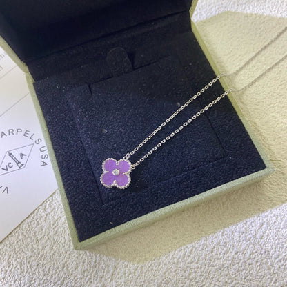 [GALE]CLOVER 15MM DIAMANT LILA VIOLETT-KETTE