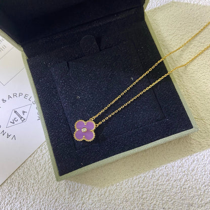 [GALE]CLOVER 15MM DIAMANT LILA VIOLETT-KETTE