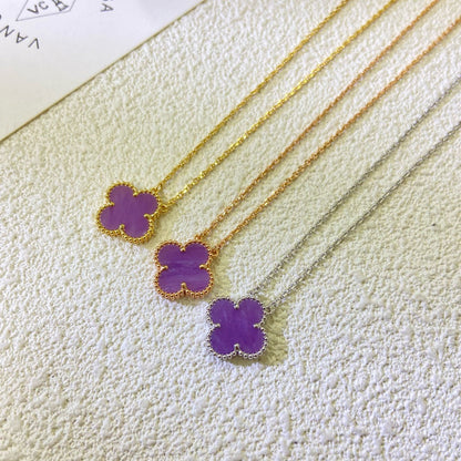 [GALE]CLOVER 15MM LILA VIOLETT HALSKETTE