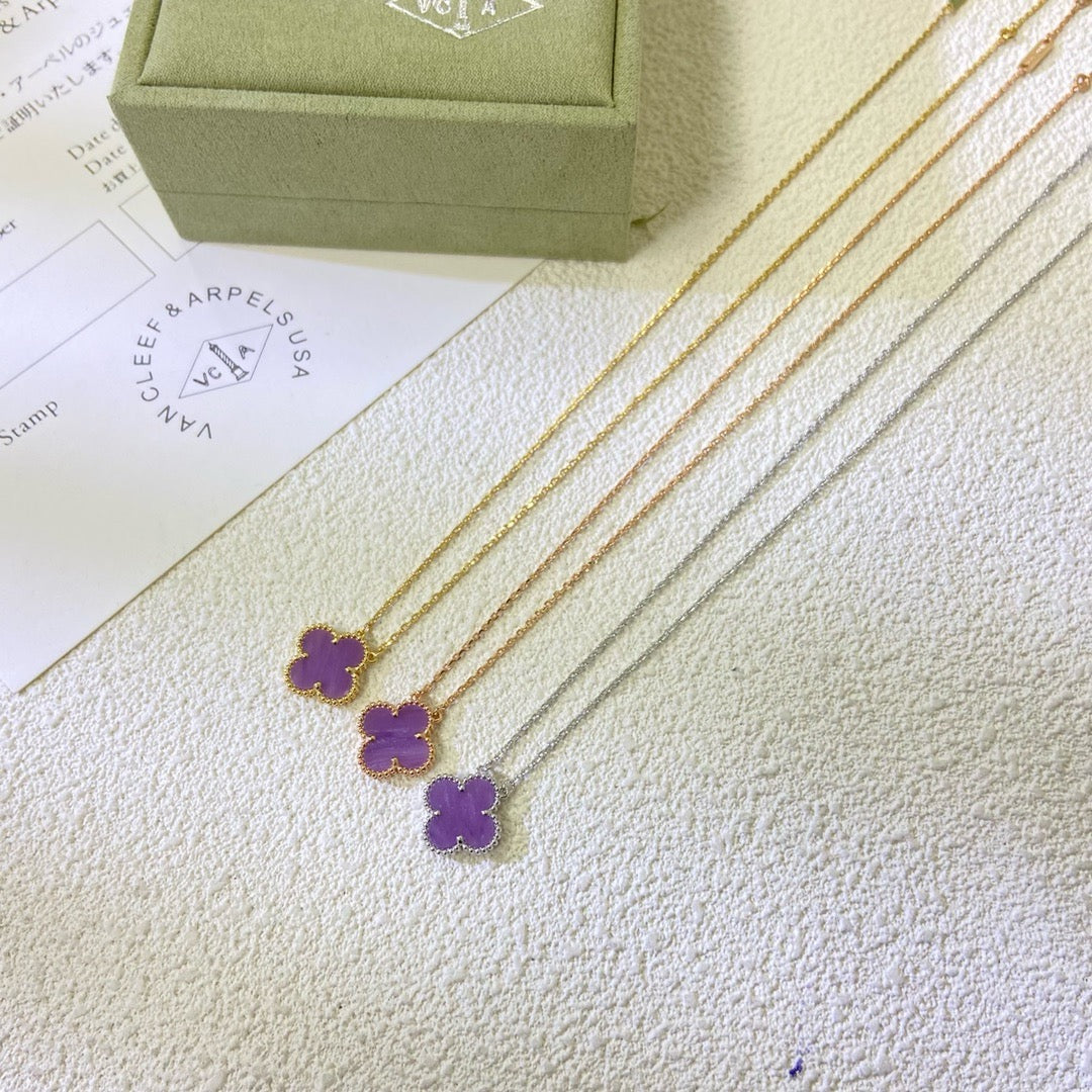 [GALE]CLOVER 15MM LILA VIOLETT HALSKETTE