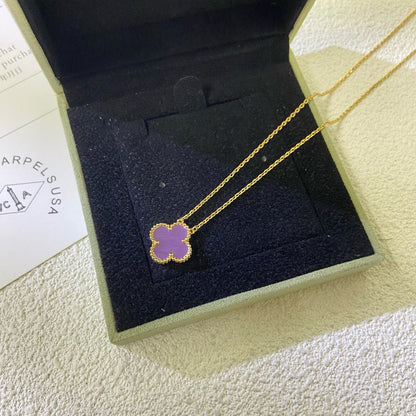 [GALE]CLOVER 15MM LILA VIOLETT HALSKETTE