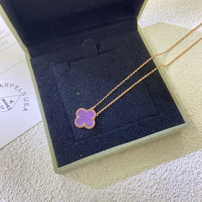 [GALE]CLOVER 15MM LILA VIOLETT HALSKETTE
