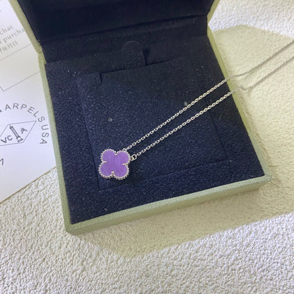 [GALE]CLOVER 15MM LILA VIOLETT HALSKETTE
