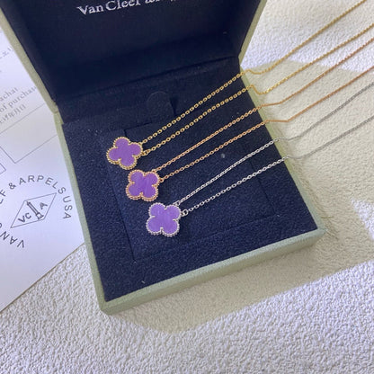 [GALE]CLOVER 15MM LILA VIOLETT HALSKETTE