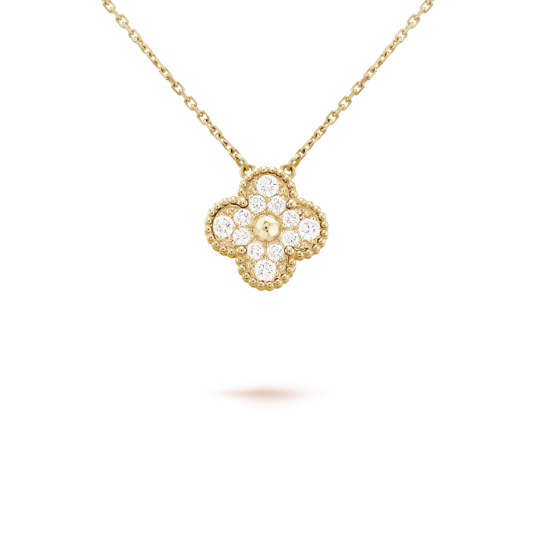[GALE]CLOVER 15MM DIAMANT EINZELNE BLUMEN-KETTE
