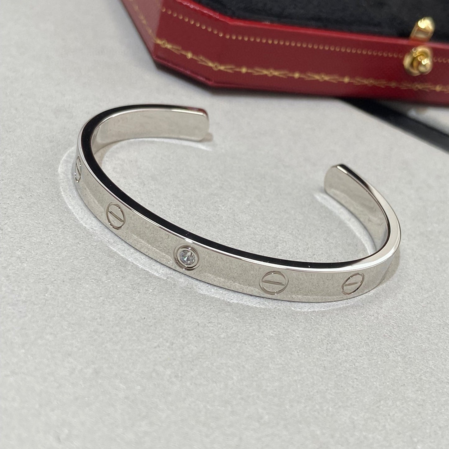 [GALE] LOVE ARMBAND 6,1 MM 1 DIAMANT OFFENES MANSCHETTE 