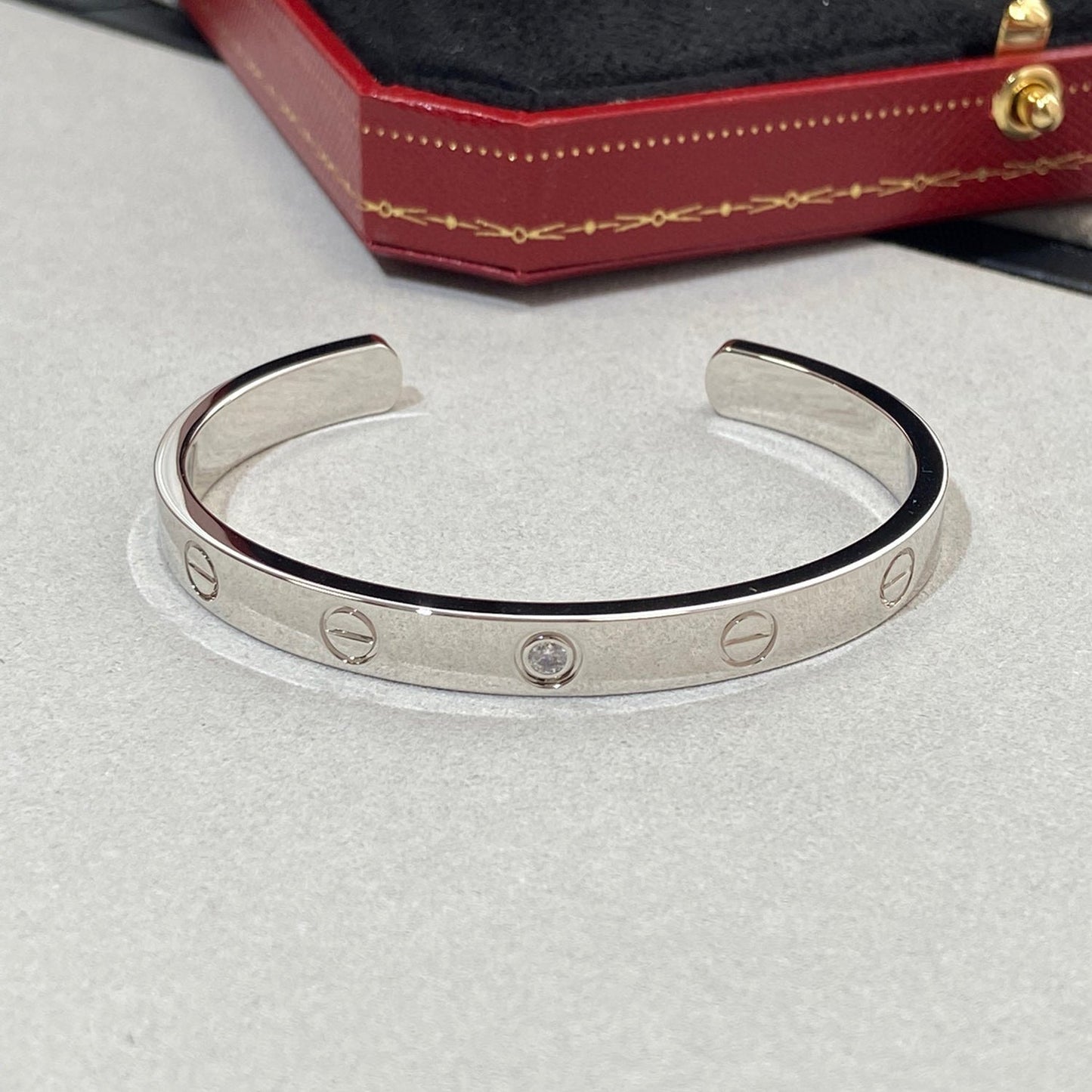 [GALE] LOVE ARMBAND 6,1 MM 1 DIAMANT OFFENES MANSCHETTE 