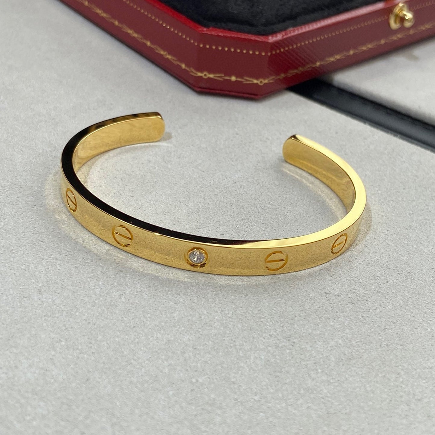 [GALE] LOVE ARMBAND 6,1 MM 1 DIAMANT OFFENES MANSCHETTE 