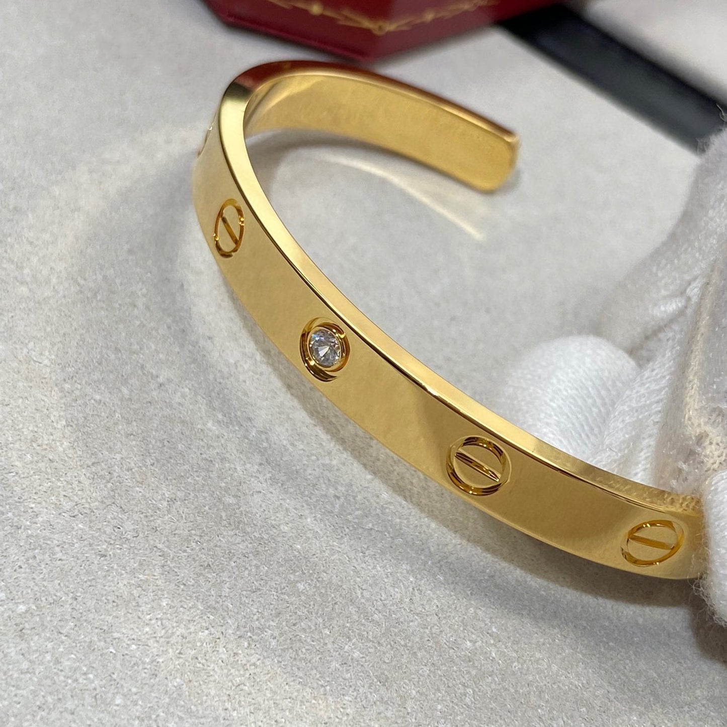 [GALE] LOVE ARMBAND 6,1 MM 1 DIAMANT OFFENES MANSCHETTE 