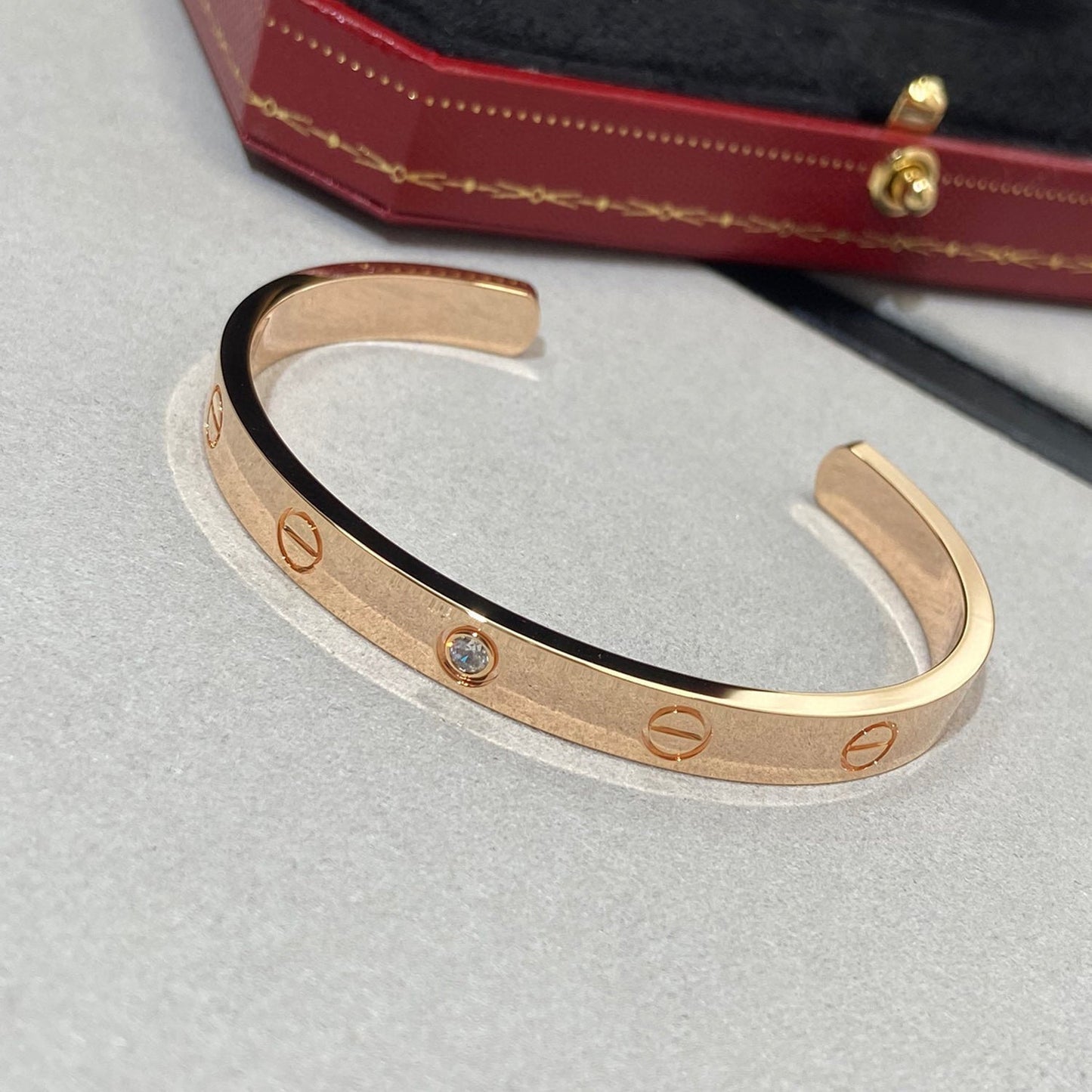 [GALE] LOVE ARMBAND 6,1 MM 1 DIAMANT OFFENES MANSCHETTE 