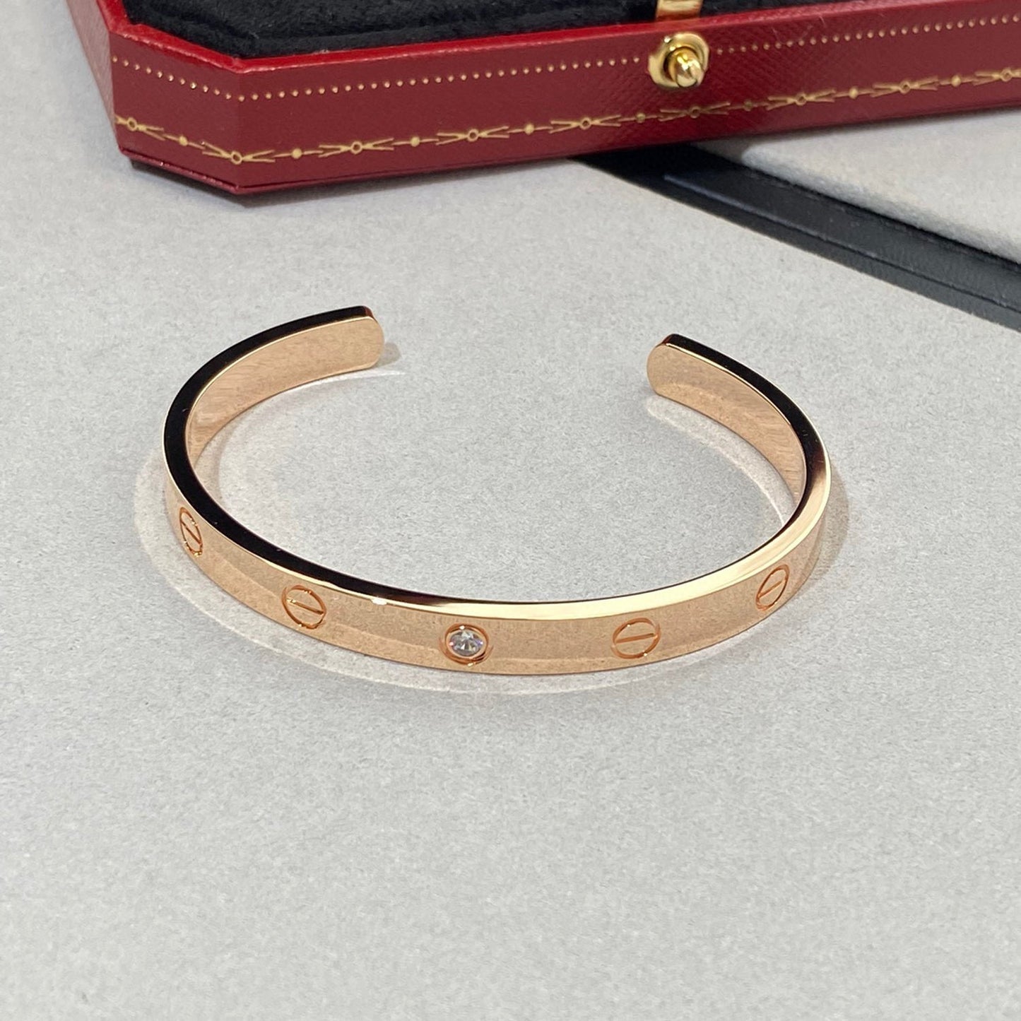 [GALE] LOVE ARMBAND 6,1 MM 1 DIAMANT OFFENES MANSCHETTE 