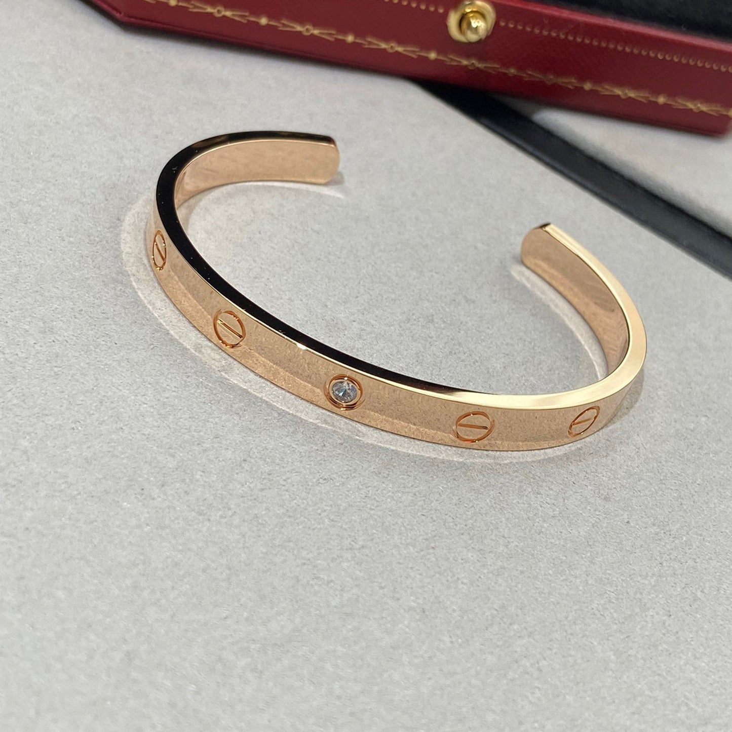 [GALE] LOVE ARMBAND 6,1 MM 1 DIAMANT OFFENES MANSCHETTE 