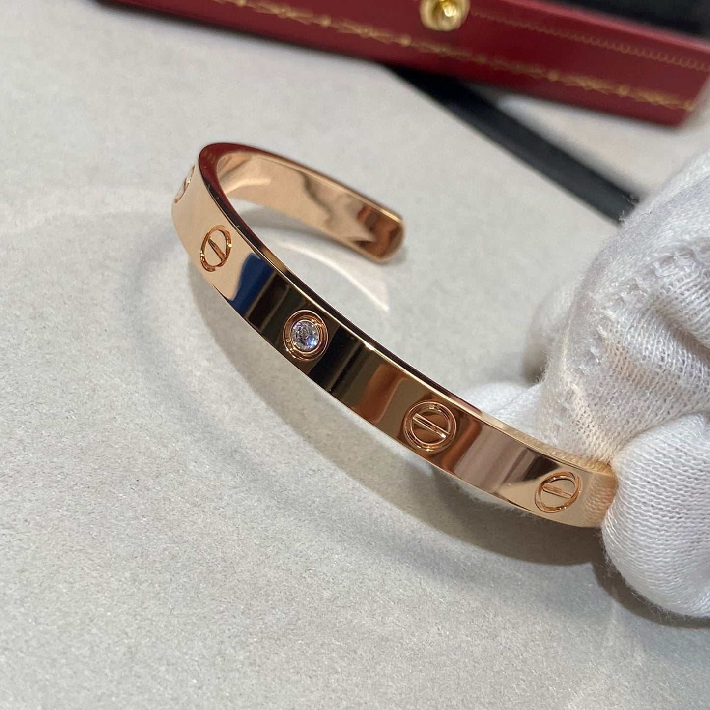 [GALE] LOVE ARMBAND 6,1 MM 1 DIAMANT OFFENES MANSCHETTE 