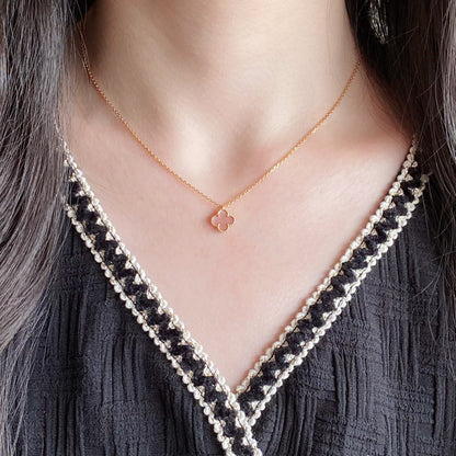 [GALE]CLOVER 15MM ROSA PERLMUTT EINZELNE BLÜTENKETTE