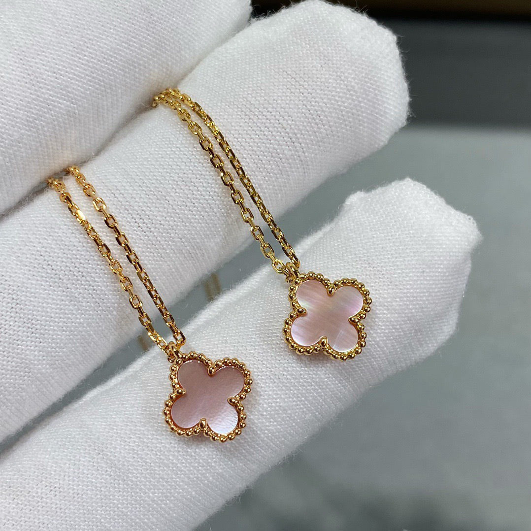 [GALE]CLOVER 15MM ROSA PERLMUTT EINZELNE BLÜTENKETTE