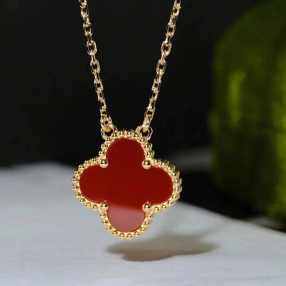 [GALE]CLOVER 15MM CARNELIAN EINZELBLÜTEN-KETTE