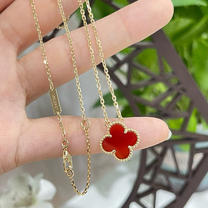 [GALE]CLOVER 15MM CARNELIAN EINZELBLÜTEN-KETTE