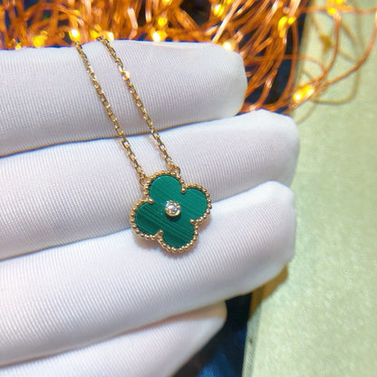 [GALE]CLOVER 15MM DIAMANT-TÜRKIS-HALSKETTE