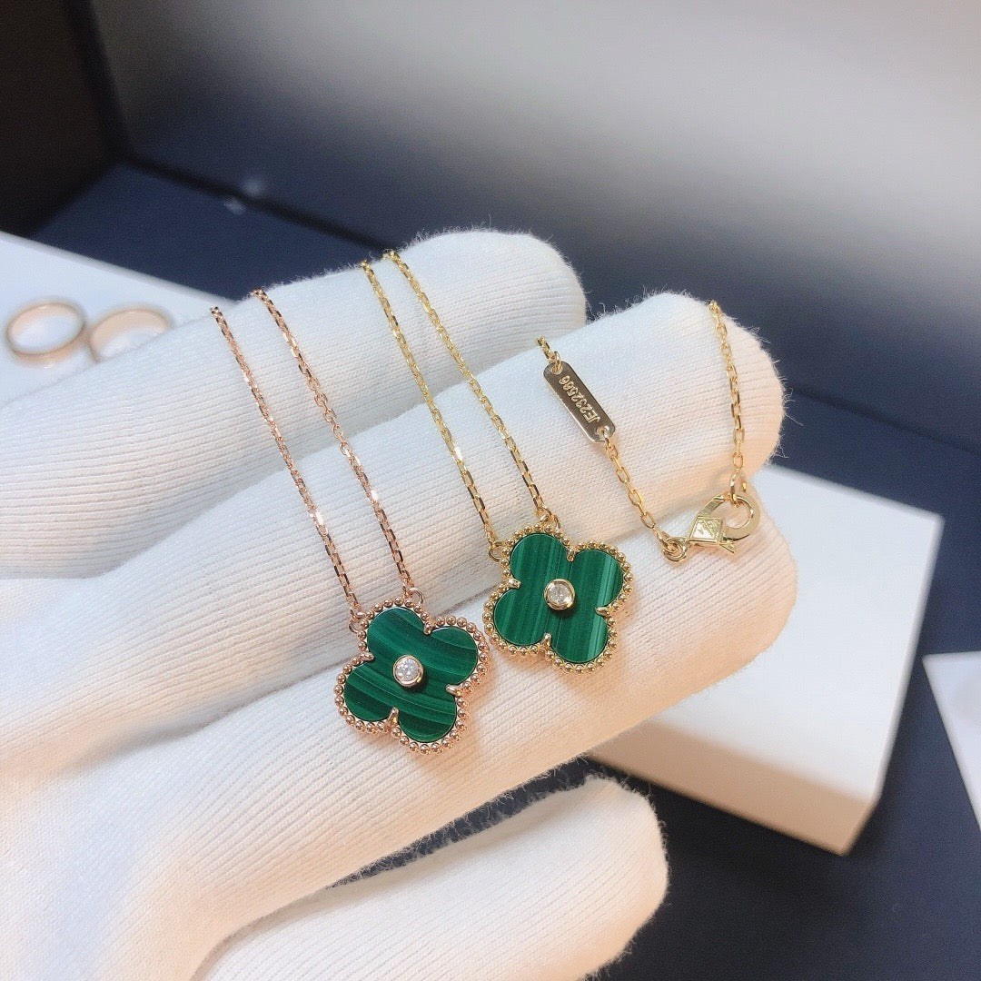 [GALE]CLOVER 15MM DIAMANT-TÜRKIS-HALSKETTE