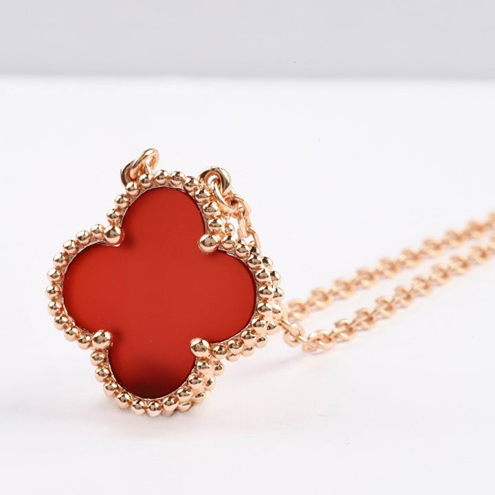 [GALE]CLOVER 15MM CARNELIAN EINZELBLÜTEN-KETTE