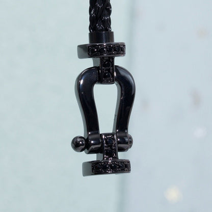 [GALE]FORCE LARGE SERIES HORSESHOE BLACK SAMURAI BRACELET