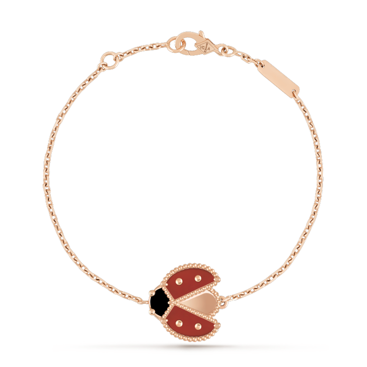 [GALE] Armband mit Glücksfedermotiv 1, rosa-golden