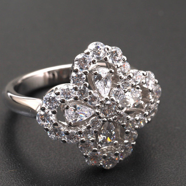 [GALE] Loop-Ring mit Vollmotiv-Diamant, 16 mm, Silber