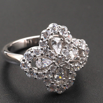 [GALE] Loop-Ring mit Vollmotiv-Diamant, 16 mm, Silber