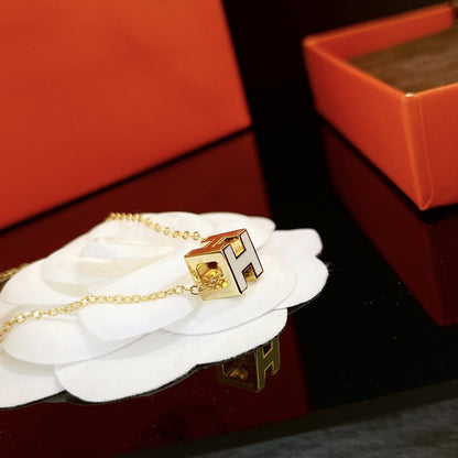 [GALE]H WEISSE QUADRATISCHE GOLDKETTE