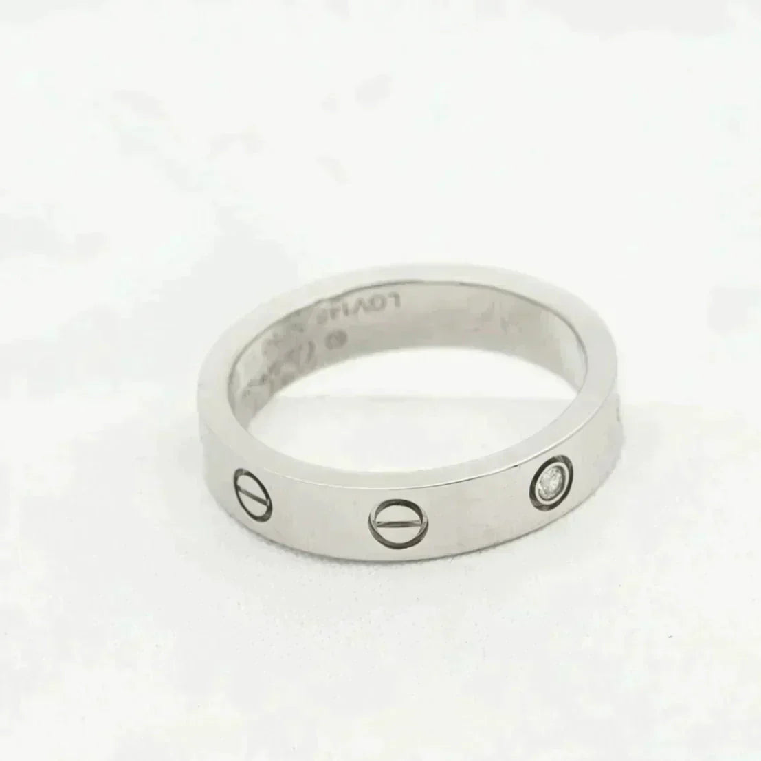 [GALE] Liebesring 4 mm 1 Diamant Silber