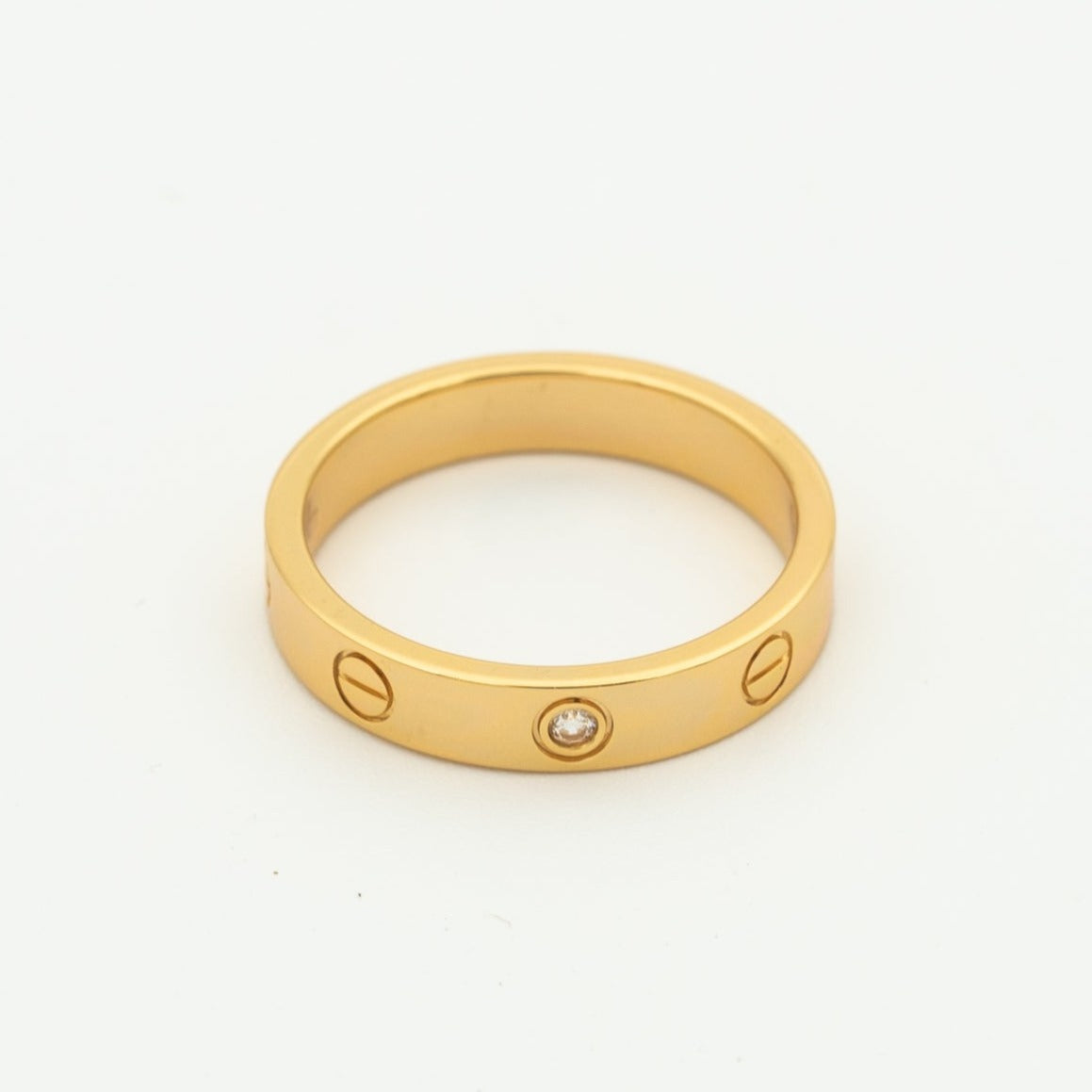 [GALE] Liebesring 4 mm, 1 Diamant, Roségold