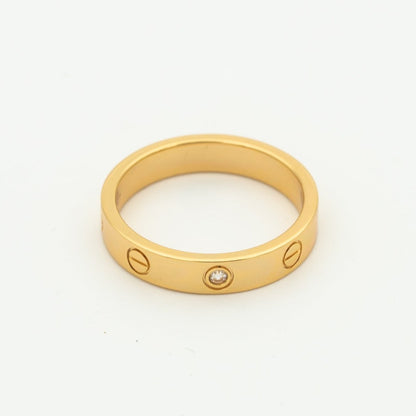 [GALE] Liebesring 4 mm, 1 Diamant, Roségold