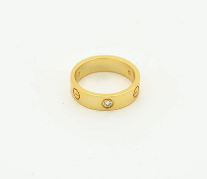 [GALE] Liebesring 4 mm, 1 Diamant, Gold