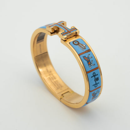 [GALE]H Armband aus rosafarbenem Gold und blauer Keramik
