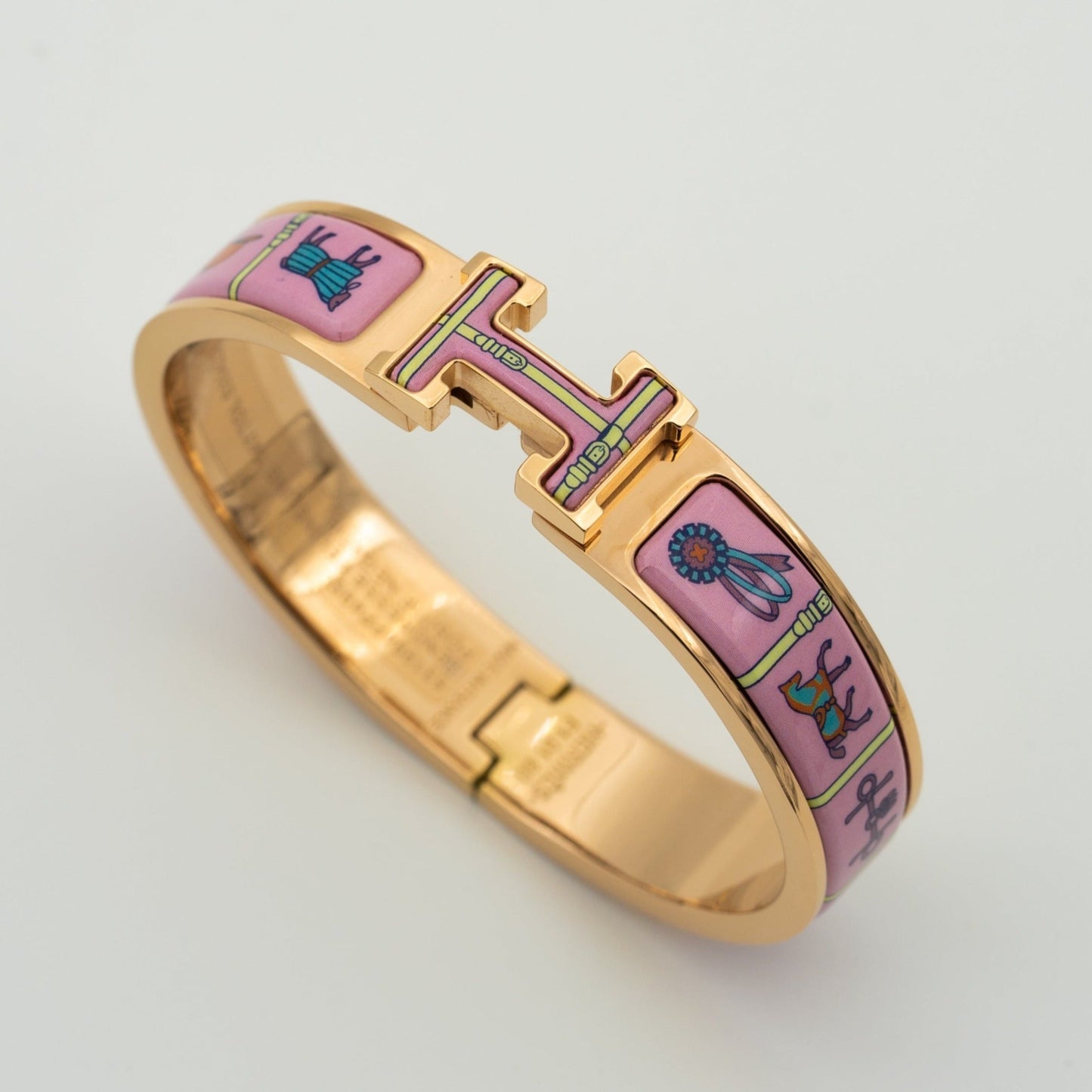 [GALE]H Armband aus rosafarbener Keramik in Gold